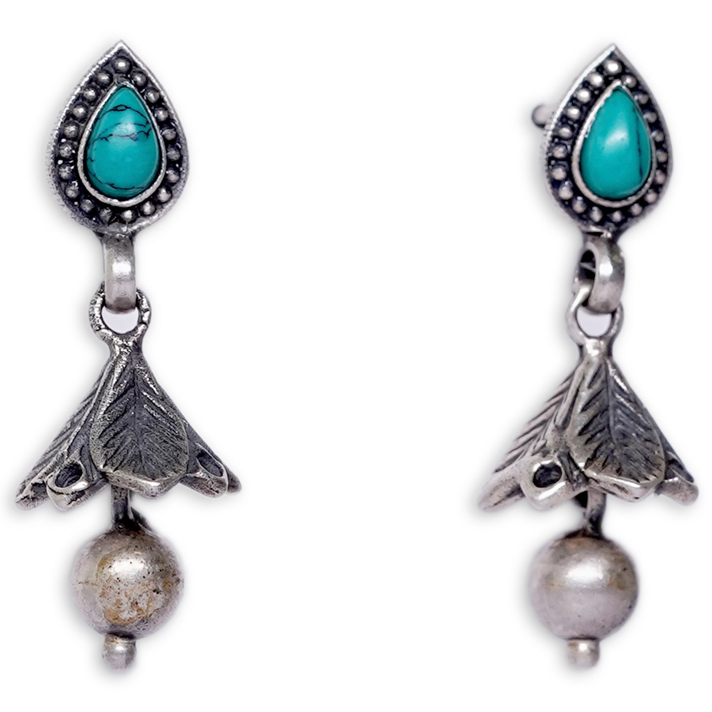 Turquoise Jhumki Earrings