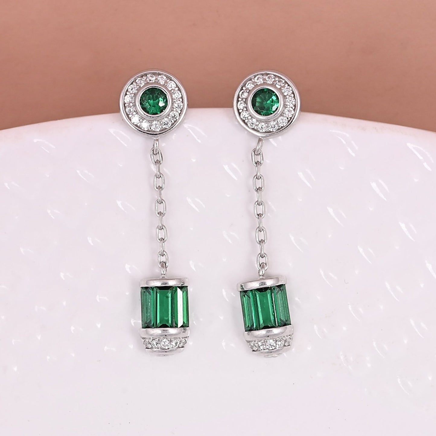 Green Drop Earrings