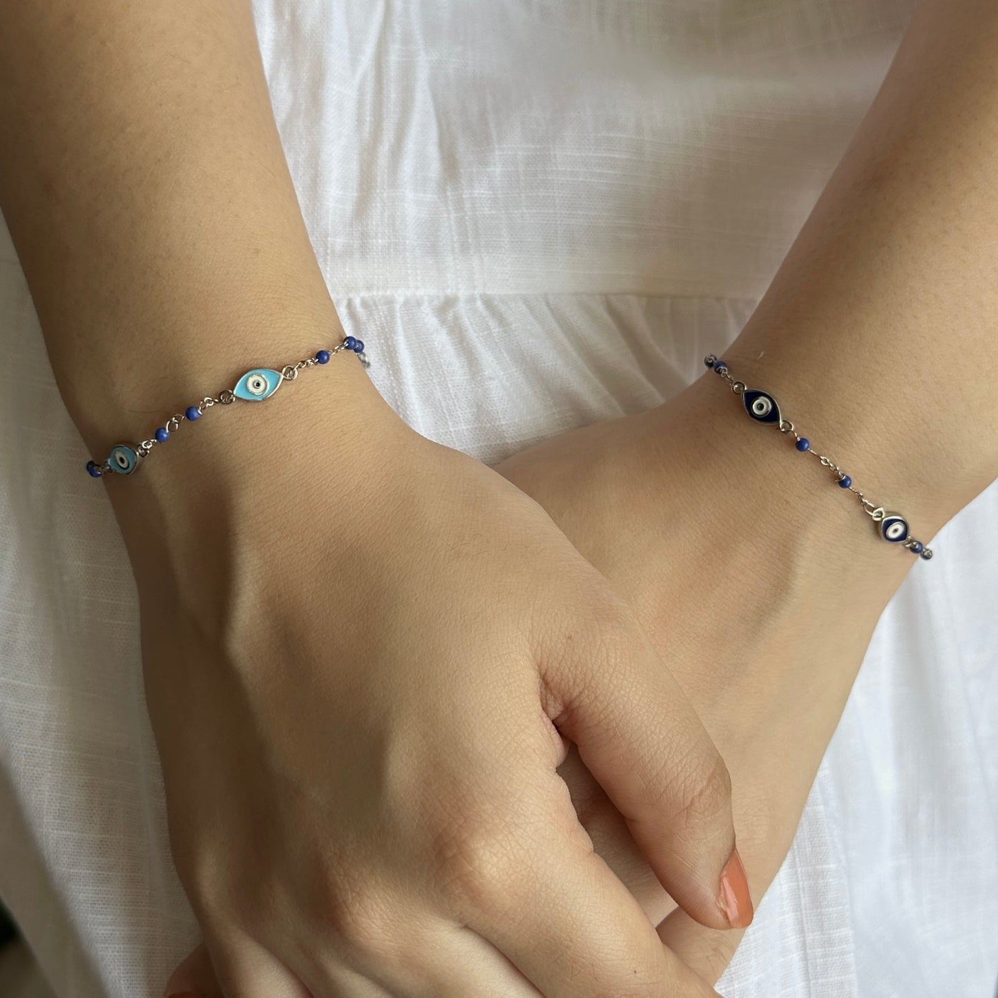 Two Tone Evil Eye Bracelet