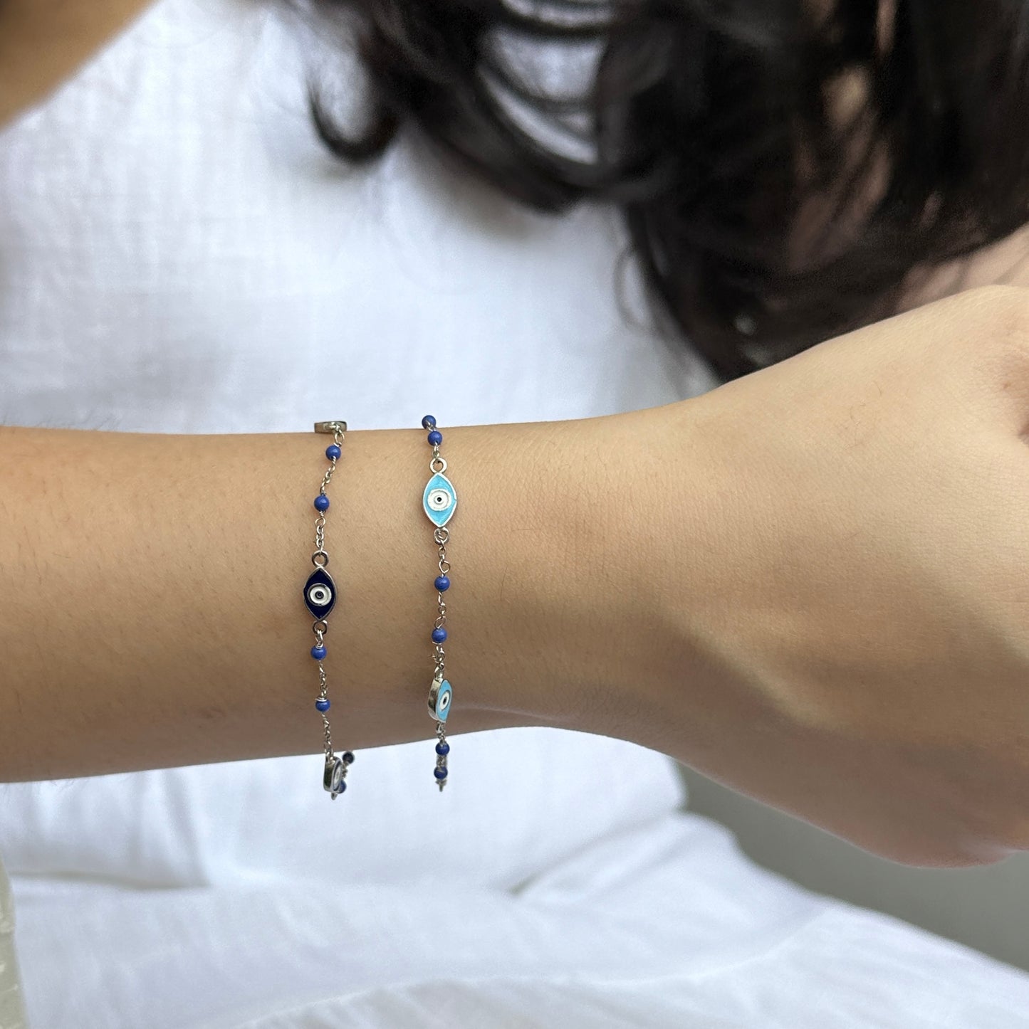Two Tone Evil Eye Bracelet