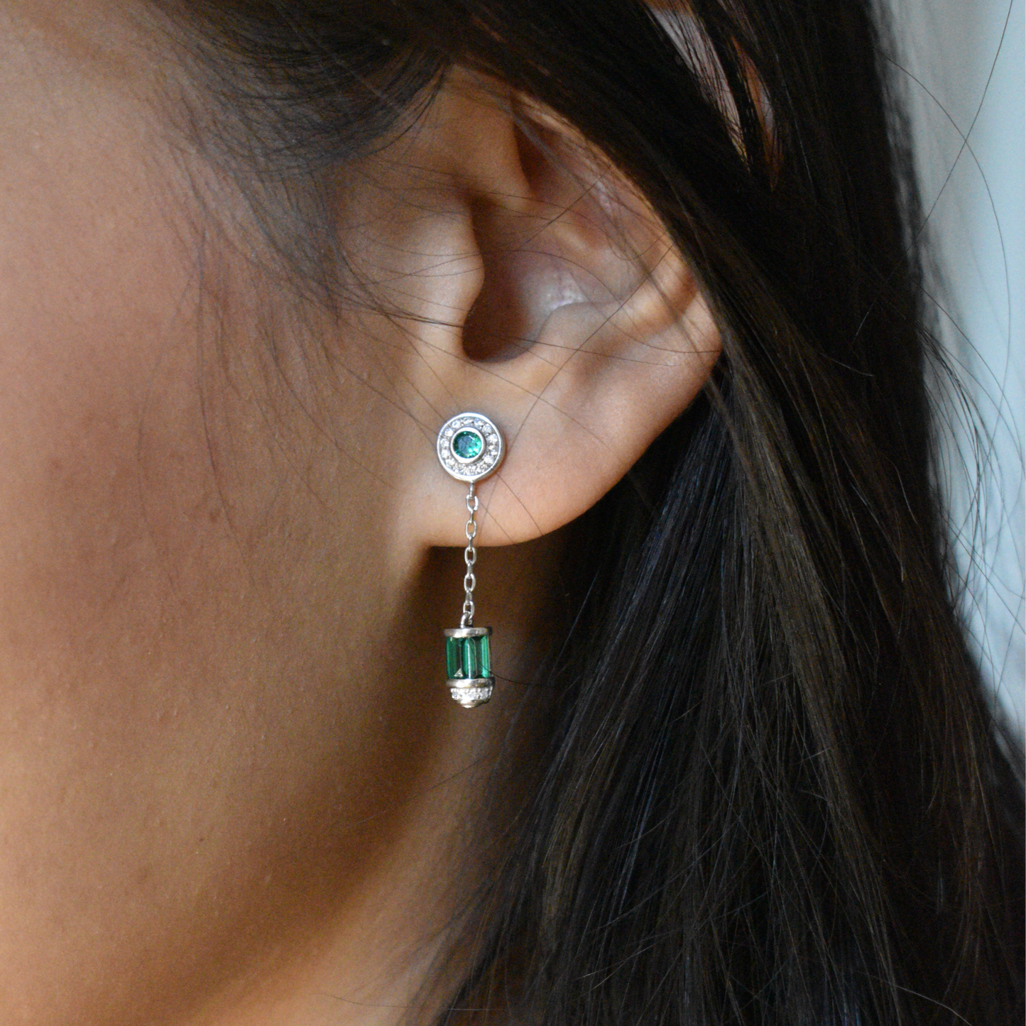 Green Drop Earrings