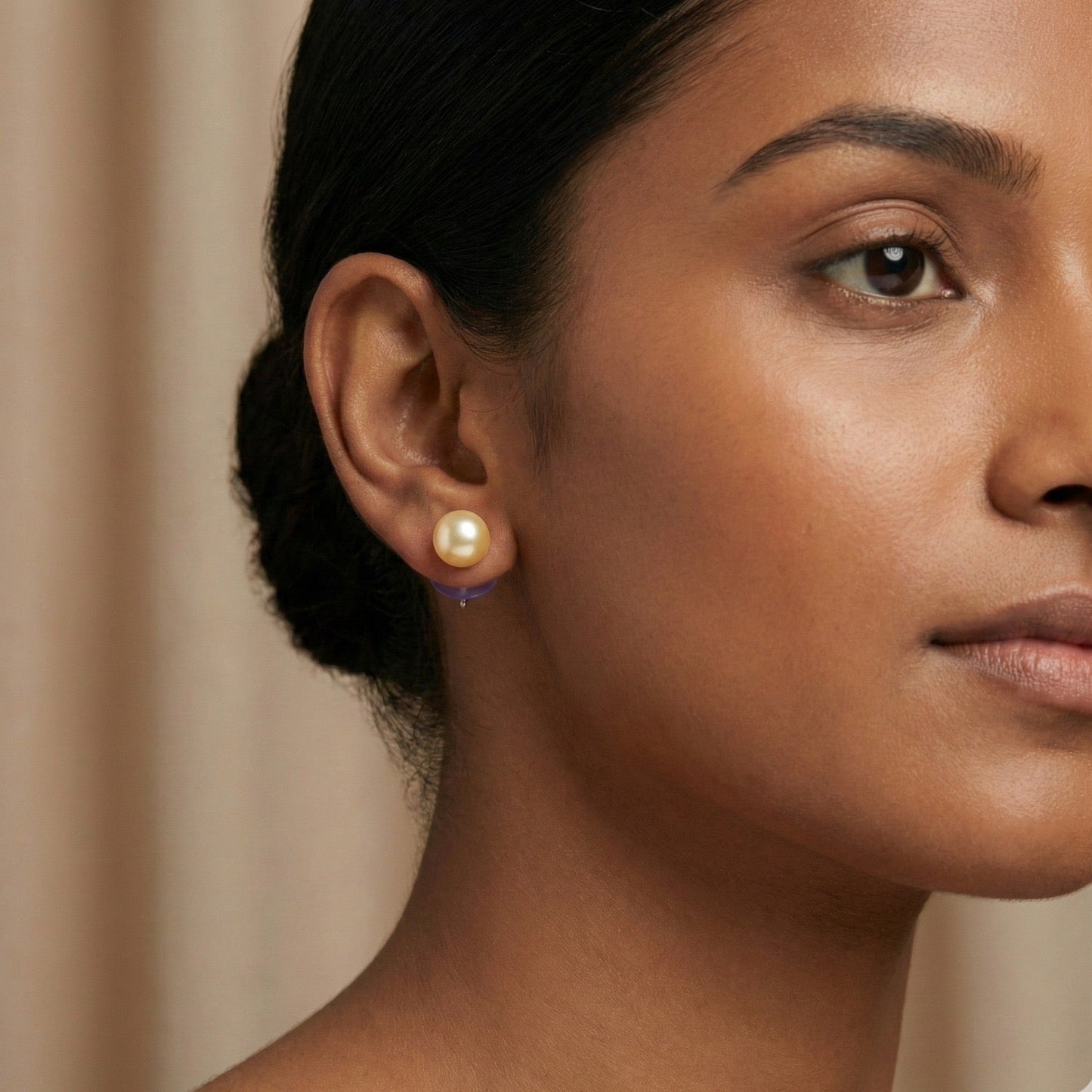Silver Ivory Pearl studs