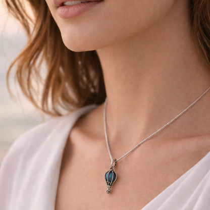 Silver Air Balloon Pendant with Chain