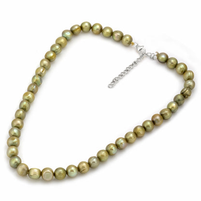 Olive Green Freshwater Pearl Necklace