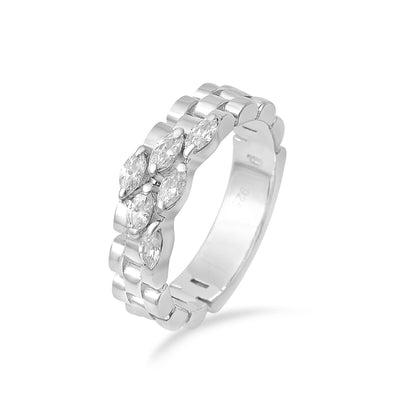 Silver Marquise Ring