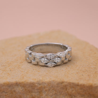 Silver Marquise Ring
