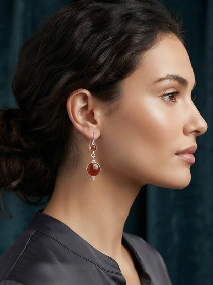 Natural Carnelian Drop Earrings