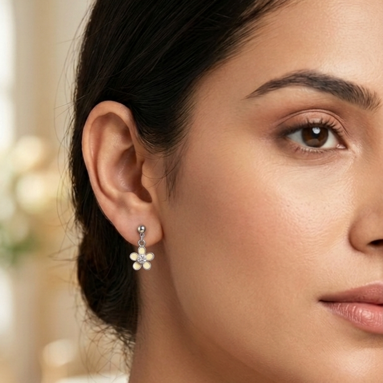 Silver Gulmohar Studs