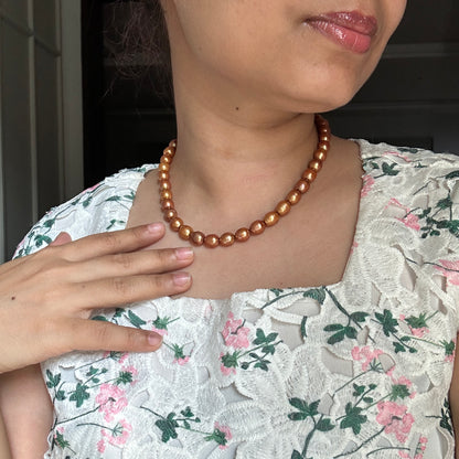 Warm Gold Freshwater Pearl Necklace