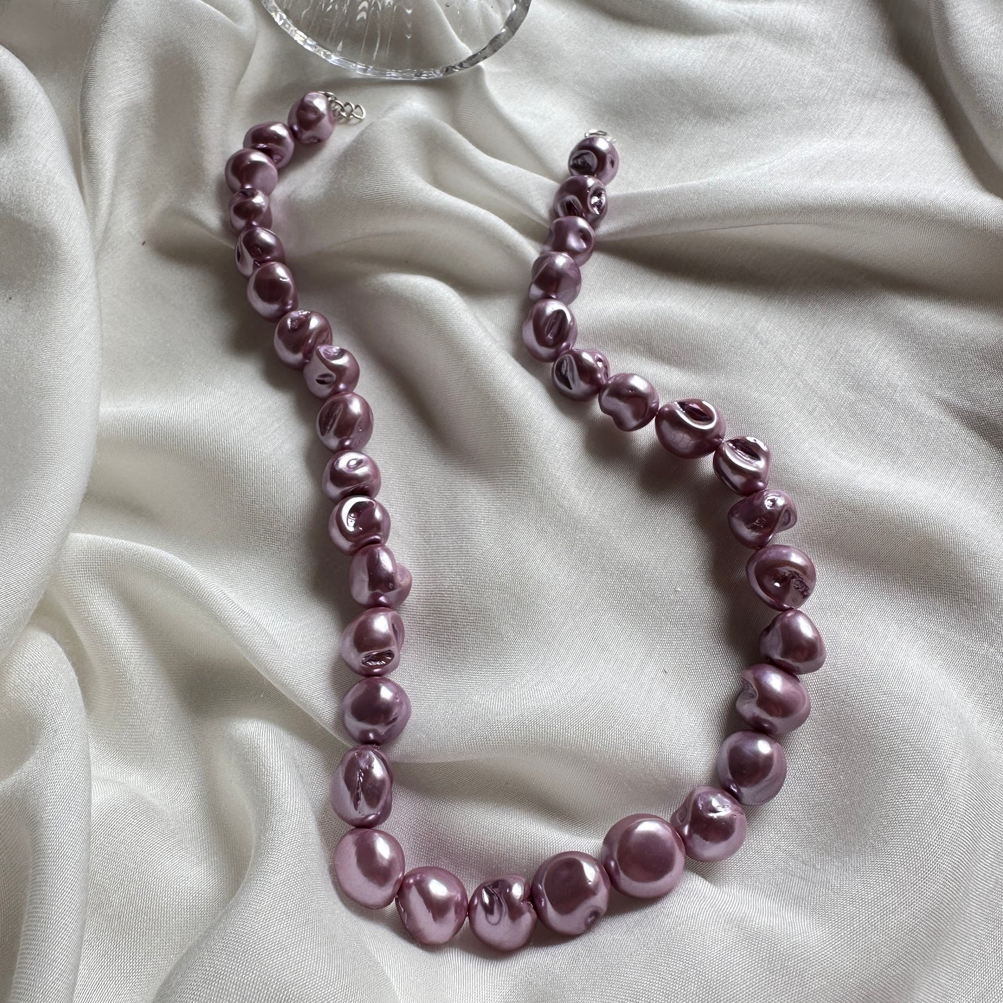Metallic Purple Pearl Necklace