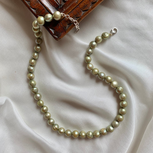 Olive Green Freshwater Pearl Necklace