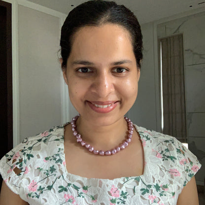 Metallic Purple Pearl Necklace