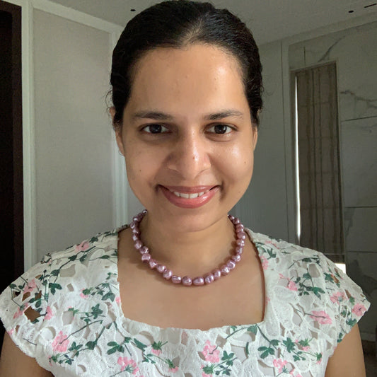 Metallic Purple Pearl Necklace