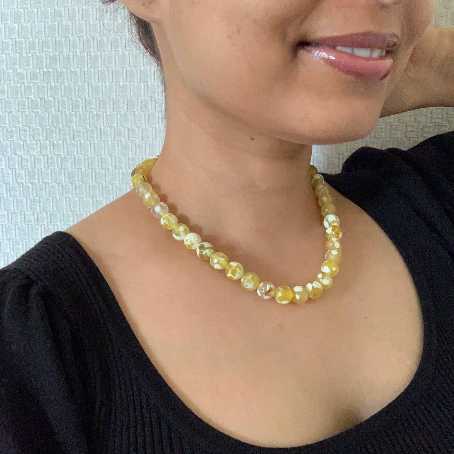 Natural Lemon Agate Necklace