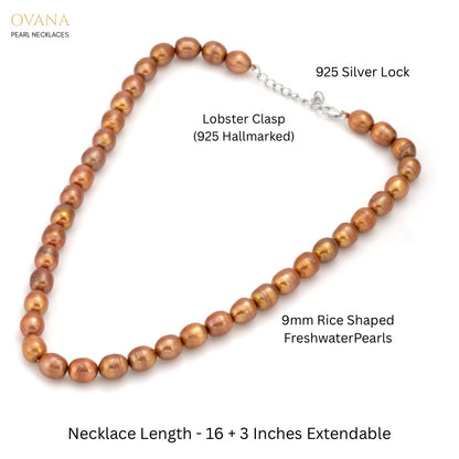 Warm Gold Freshwater Pearl Necklace