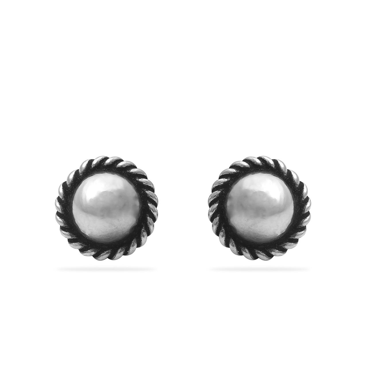 Silver Oxidised Studs