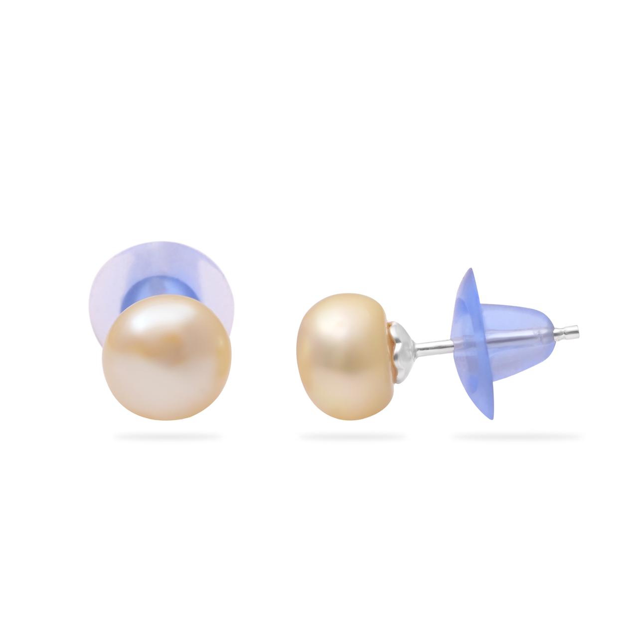 Silver Ivory Pearl studs