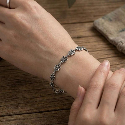 Pure Silver Floral Bracelet